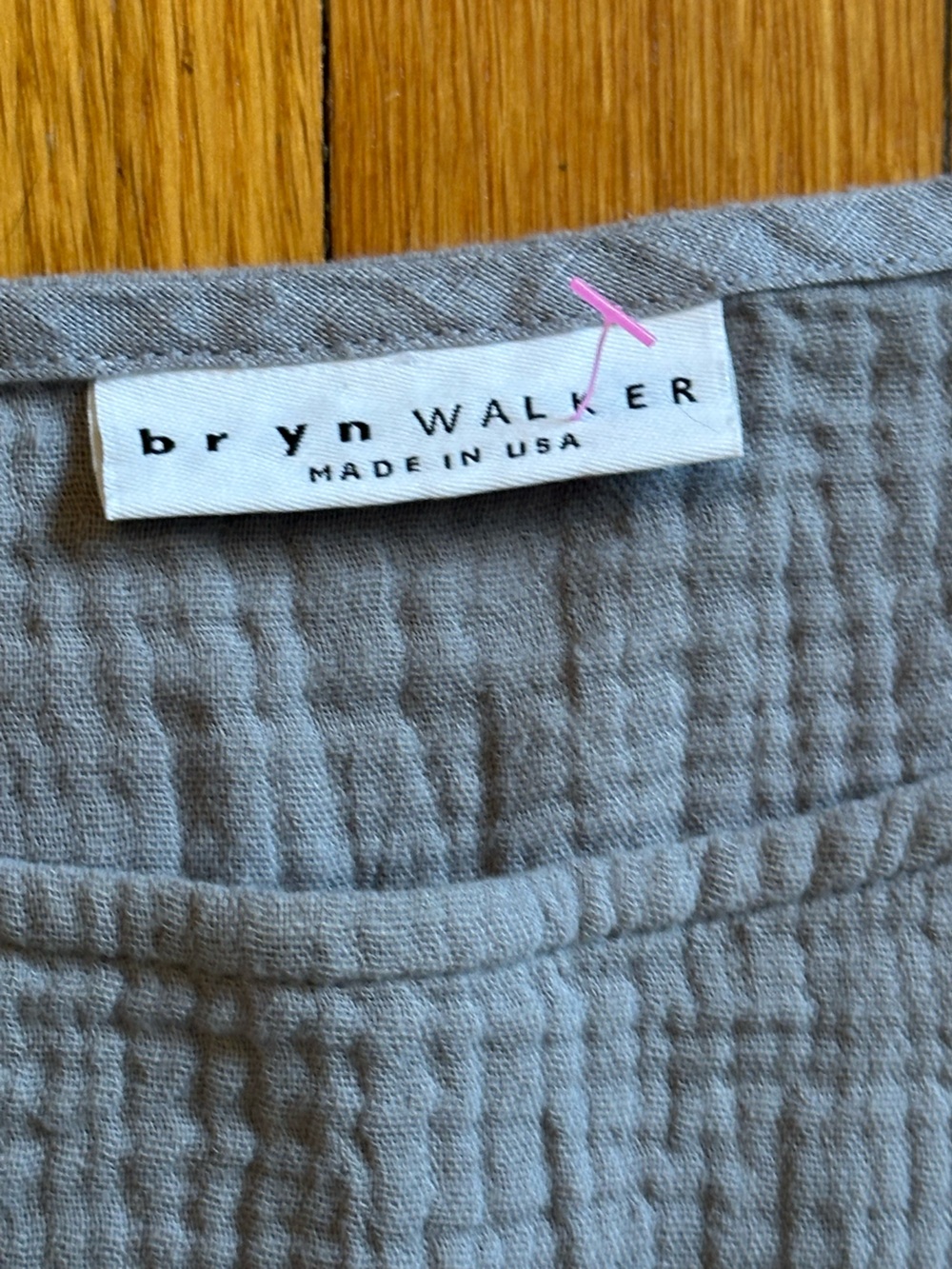 Brynn Walker Gray Textured Tunic Top Coastal Grandma Boho